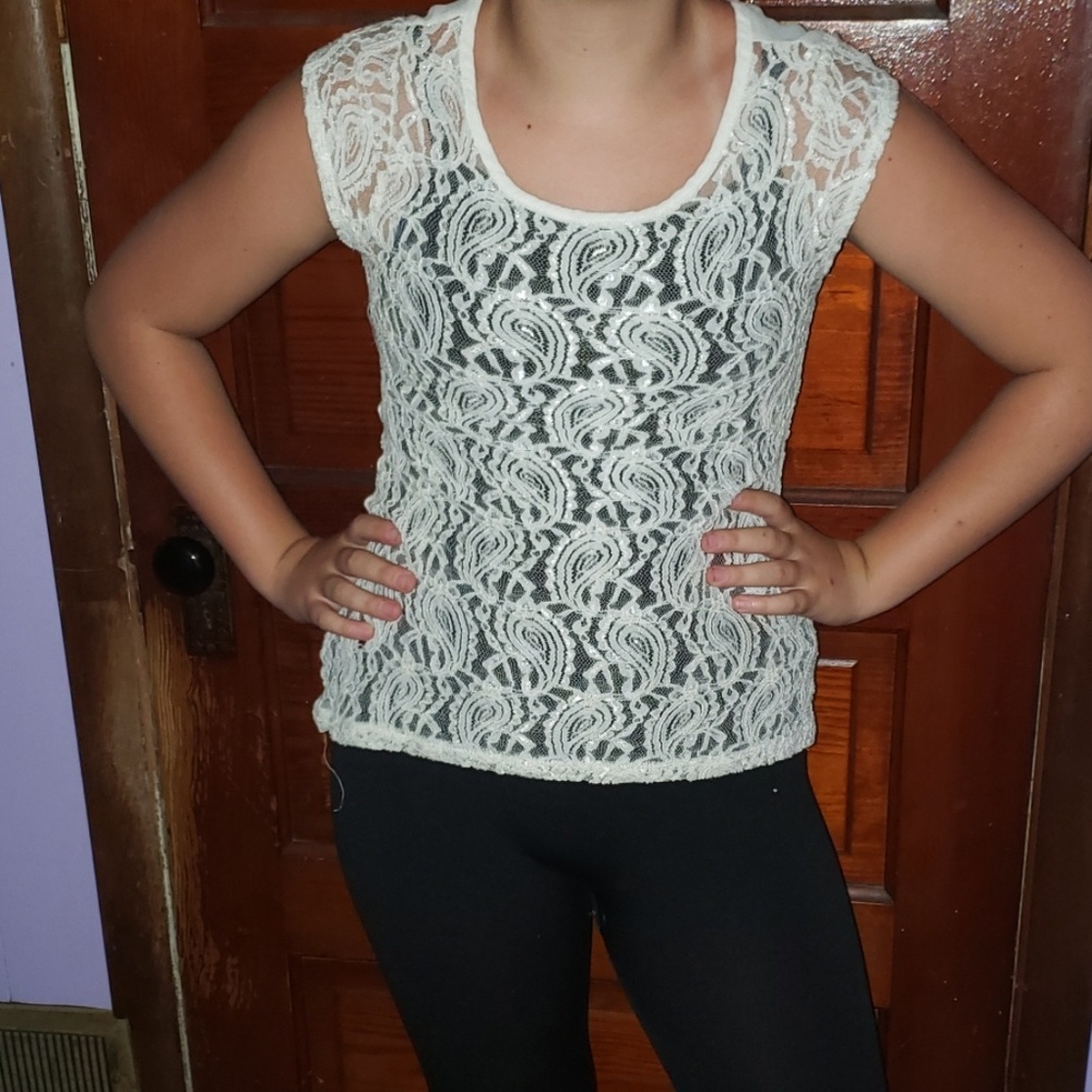 White laced shirt